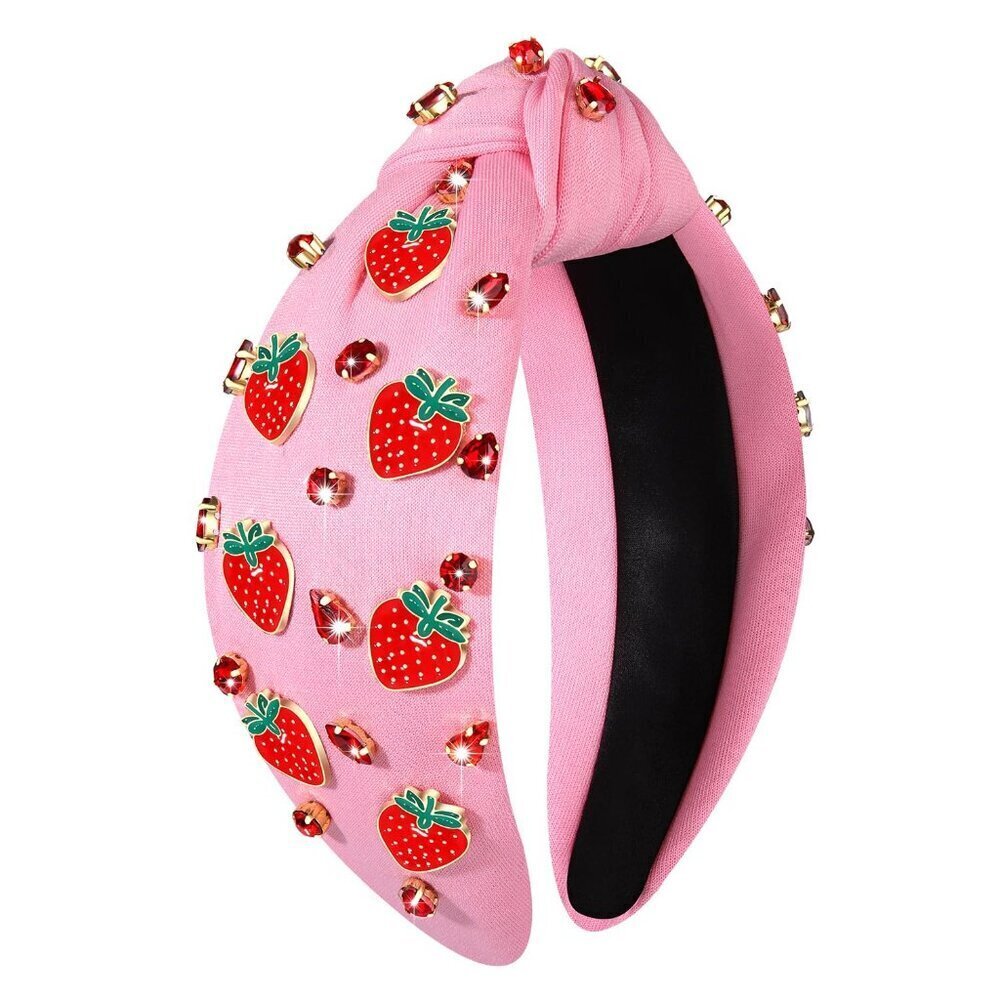 Strawberry Headband Women Summer Beach Wedding Party Cotton Metal Accessories